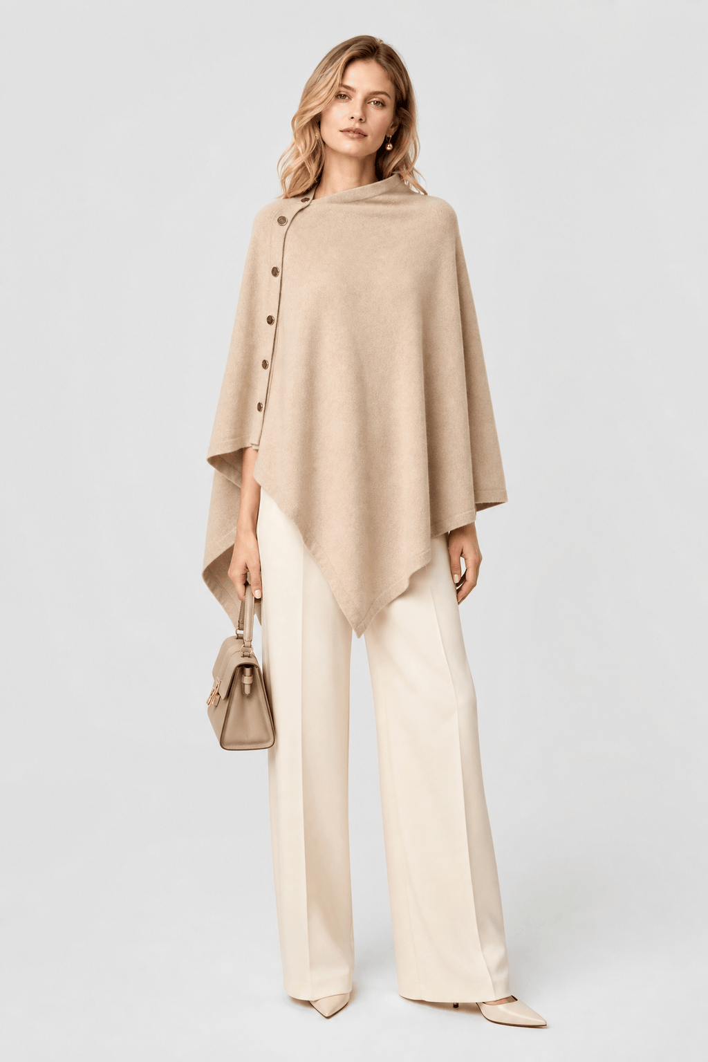 Poncho Pull Asymétrique Boutons