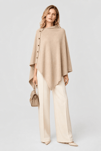 Poncho Pull Asymétrique Boutons