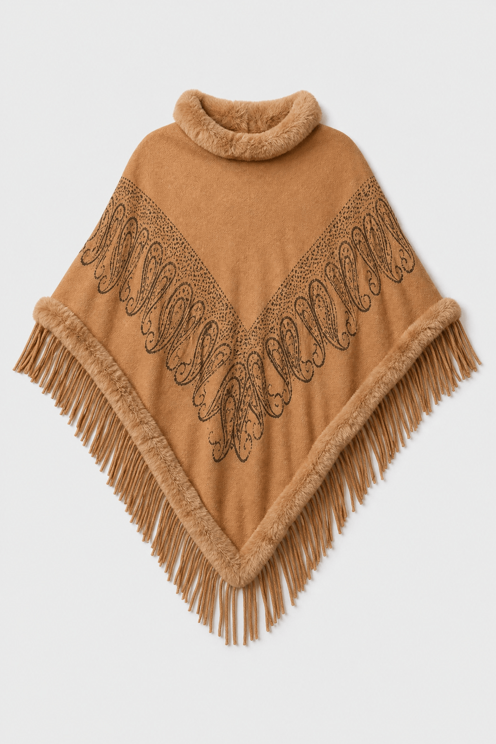 Poncho Pull Femme Fourrure
