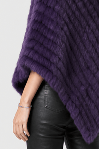 Poncho Pull Femme Fourrure