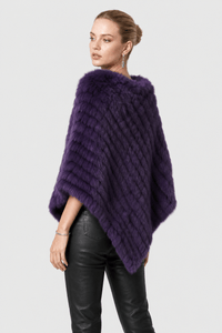 Poncho Pull Femme Fourrure
