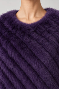Poncho Pull Femme Fourrure
