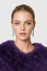Poncho Pull Femme Fourrure
