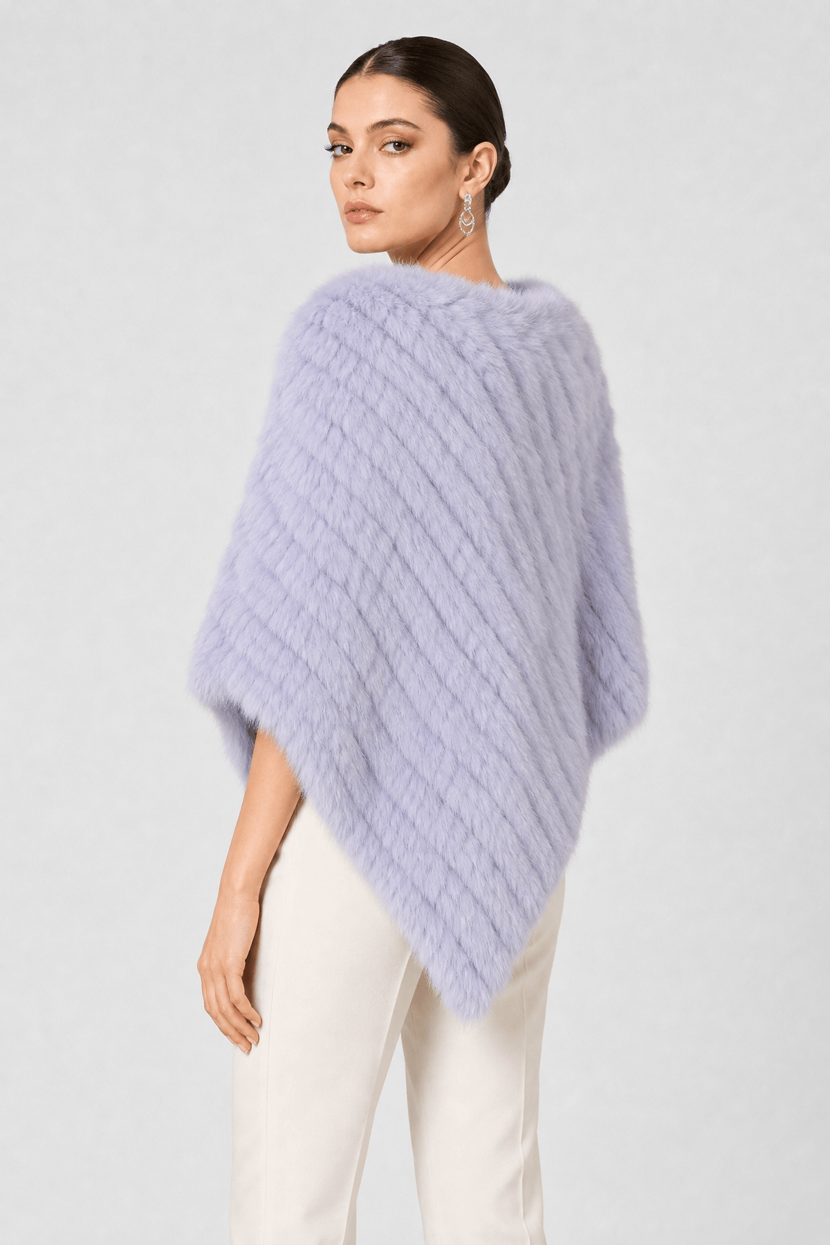 Poncho Pull Fourrure Hiver