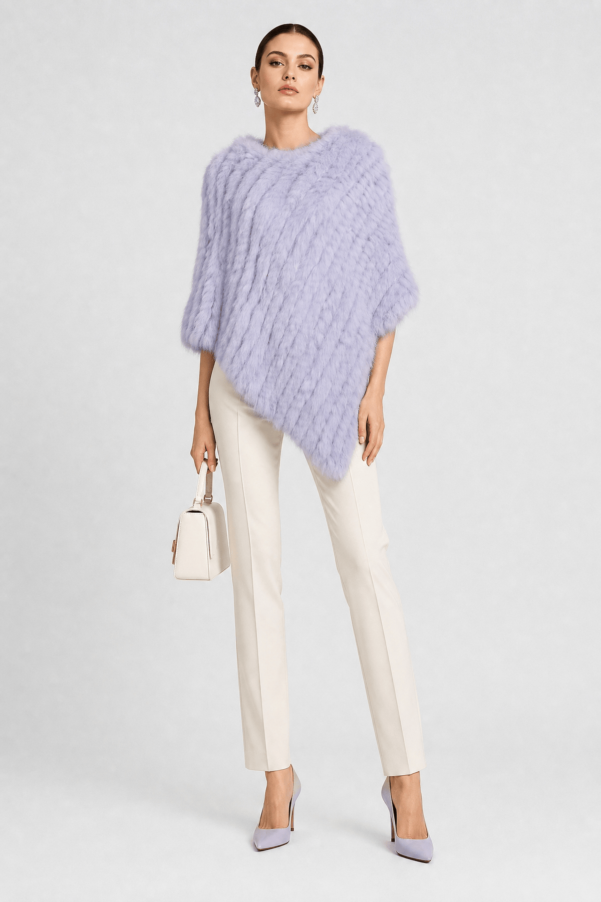 Poncho Pull Fourrure Hiver