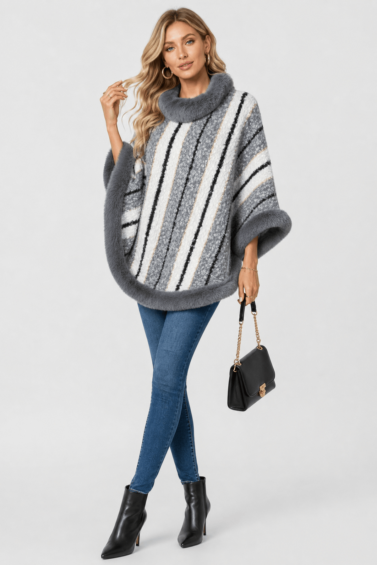 Poncho Pull Grande Taille Femme